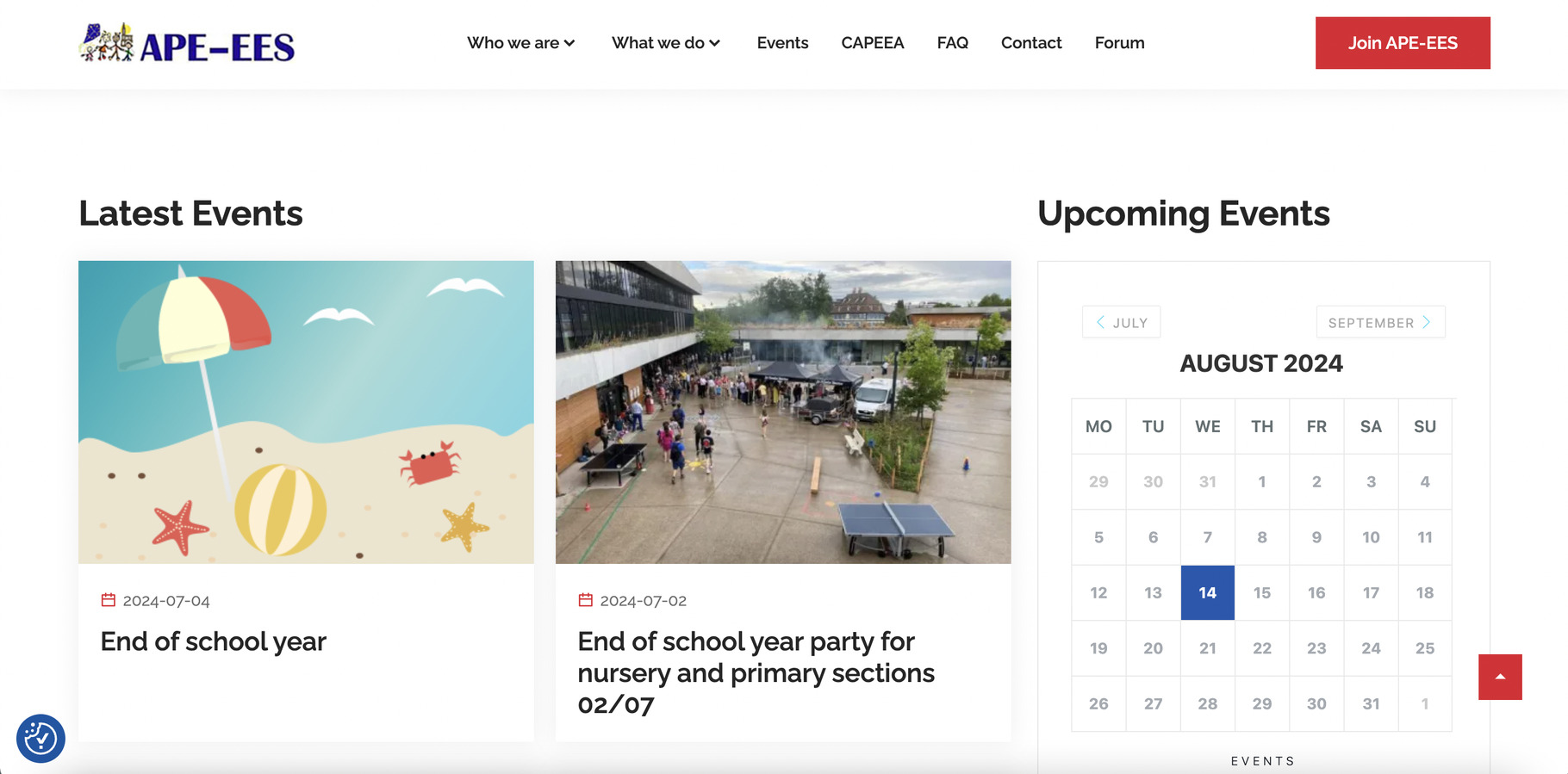 School website event design